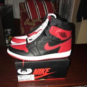 Red and White Jordan 1’s